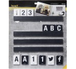 Shelf label security with letters and numbers, black
