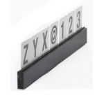 Shelf label security with letters and numbers, black