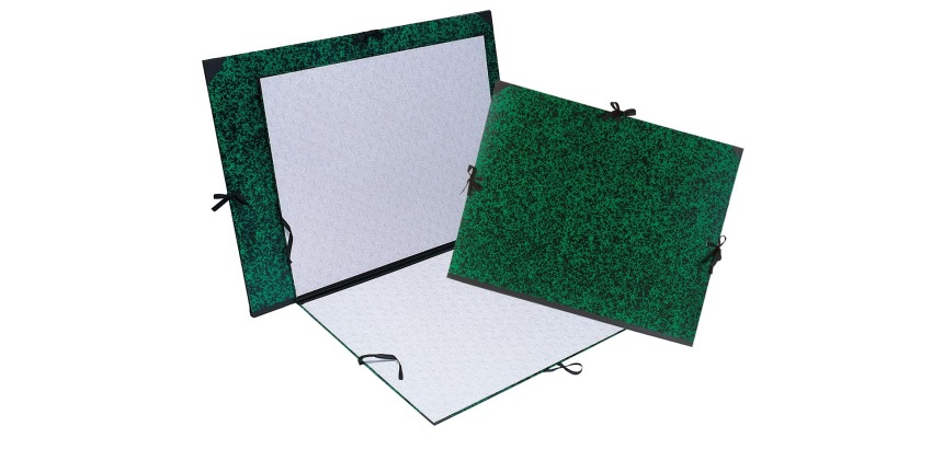 Portfolio Annonay with ribbons, 26x33cm - A4 maxi - Green
