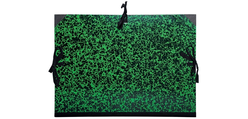 Portfolio Annonay with ribbons, 26x33cm - A4 maxi - Green