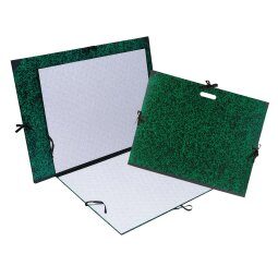 Portfolio Annonay with ribbons, 37x52 cm - B3 size - Green