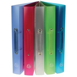 Mittelstarkes Ringbuch aus PP 700µ, 4 Ringe 30mm, Rücken 40mm, 32x26,8cm für DIN A4 Überbreite - Chromaline Kreacover - Farben sortiert