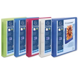 Krea Cover Ring Binder Semi Rigid Cover, PP, 2O Rings 30mm, A4 Maxi - Assorted colours