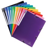 3 Flap Folders with Elastic Straps Opak Polypropylene A4. - Assorted colours