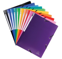 Exacompta elastomap 10 geassorteerde kleuren: zwart, donkerblauw, lichtblauw, turkoois, groen, geel, o...