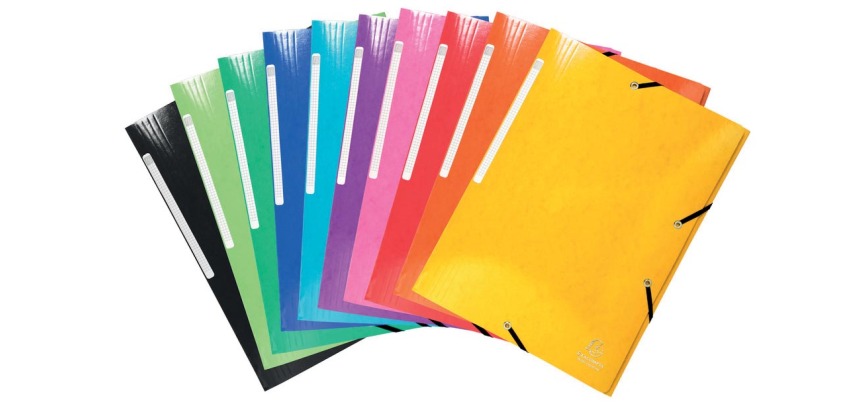 Exacompta Iderama Elasticated Folder (3-Flap) 600gsm - Assorted colours
