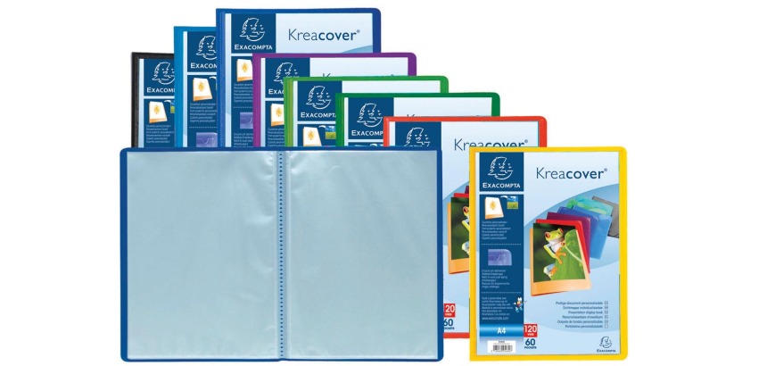Kreacover Exacompta porte-vue A4                         crystal 60 pochettes