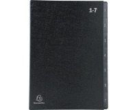 Pultordner Ordnungsmappe mit 7 Fächern aus Recycling-Karton, numerisches Register 1-7, für DIN A4 - Schwarz