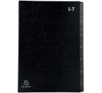 Trieur rigide Economique Ordonator 7 compartiments numériques - 24x34cm - Noir