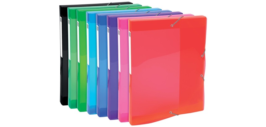Exacompta Iderama elastobox, uit PP, rug van 2,5 cm, geassorteerde kleuren