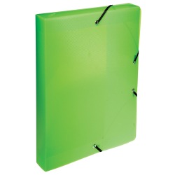 Elasticated PP Filing Box Crystal 40mm Spine A4 - Assorted colours