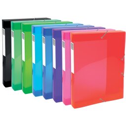 Archivbox aus PP 700µ, Rücken 40mm, 25x33cm für DIN A4 - Iderama - Farben sortiert