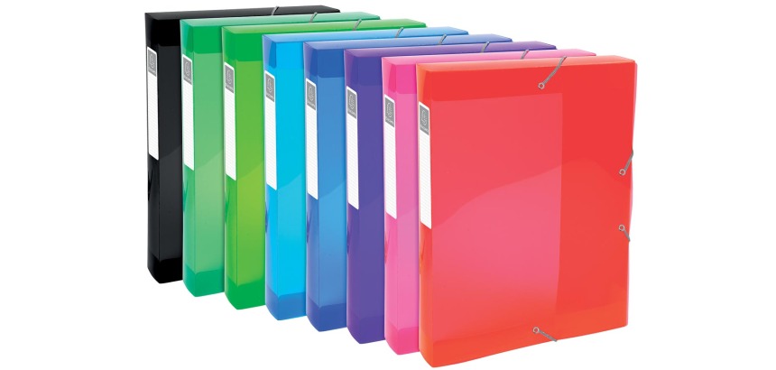 Exacompta Iderama elastobox, uit PP, rug van 4 cm, geassorteerde kleuren