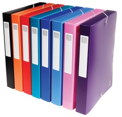 Archivbox aus PP 700µ blickdicht, Rücken 40mm, 25x33cm für DIN A4 - Farben sortiert
