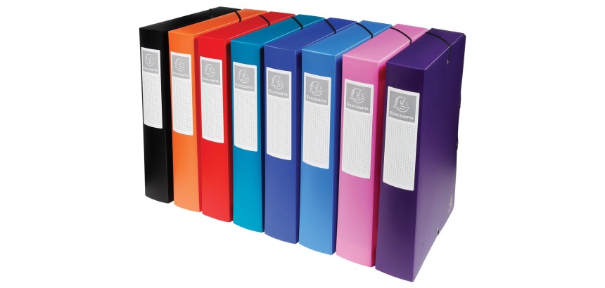 Exabox Opak PP Filing Box 60mm Spine A4. - Assorted colours