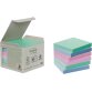 Post-it recycled notes, 100 vel, ft 76 x 76 mm, pak van 6 blokken, geassorteerde kleuren