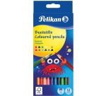 Pelikan crayon de couleur triangulair, étui de 12 pièces en couleurs assorties