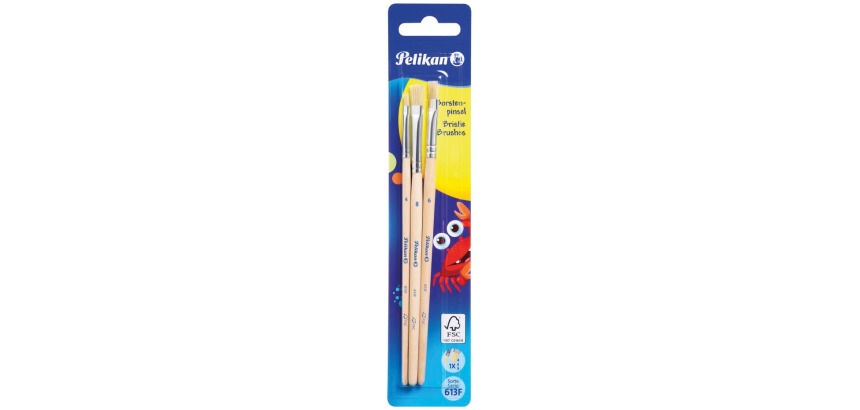 Pelikan penselenset S613F, blister van 3 stuks, nr 4, 6 en 8