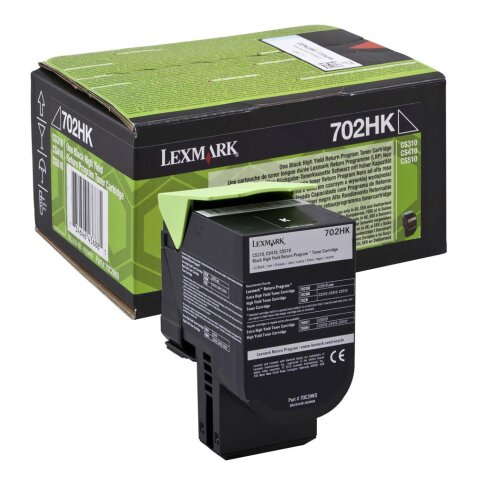 Lexmark toner zwart return program 702HK, 4000 pagina's - OEM: 70C2HK0