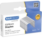 Rapesco nietjes 53/6 mm, verzinkt, doosje met 2000 nietjes