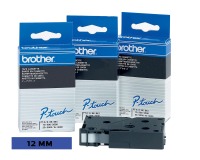 Brother TC-501 tape voor P-Touch 12 mm x 7,7 m, zwart op blauw