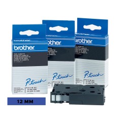 Brother TC-501 ruban pour P-Touch 12 mm, noir sur bleu