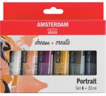 Amsterdam peinture acylique tube de 20 ml, étui de 6 pièces, portrait