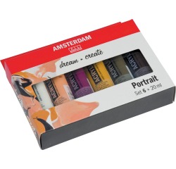 Amsterdam acrylverf tube van 20 ml, etui van 6 stuks, portret