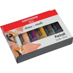 Amsterdam acrylverf tube van 20 ml, etui van 6 stuks, portret