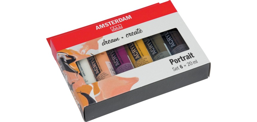 Amsterdam peinture acylique tube de 20 ml, étui de 6 pièces, portrait