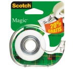 Scotch Magic Tape adhesive roll 19 mm x 25 m, blister with dispenser and 1 roll, 20% free