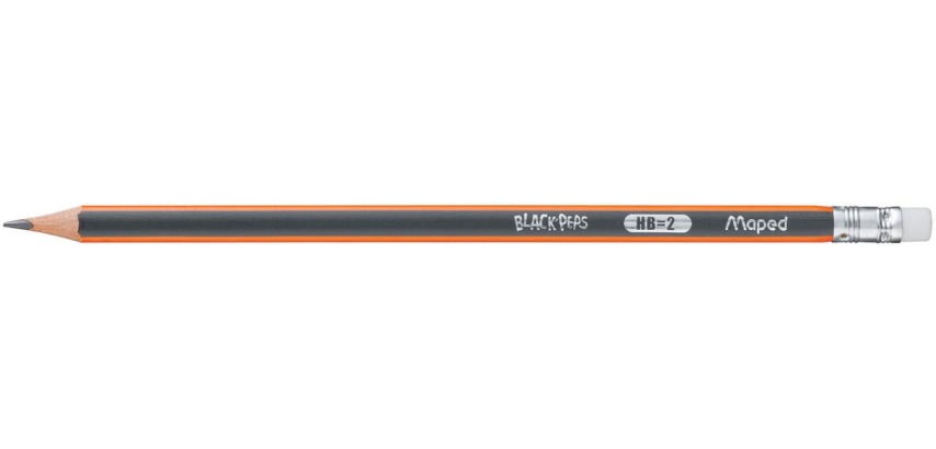 Maped crayon Black'Peps, HB avec gomme