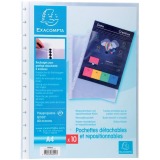 Pack of 10 grained polypropylene pockets for removable display book. - Translucent