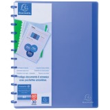 Exacompta protège-documents met ringen, pour ft A4, 30 pochettes amovibles, bleu