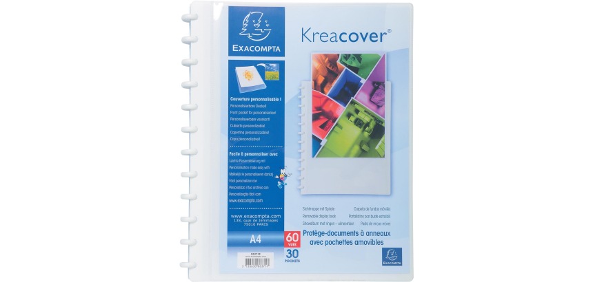 Display books with rings and 30 removable pockets - A4 - White