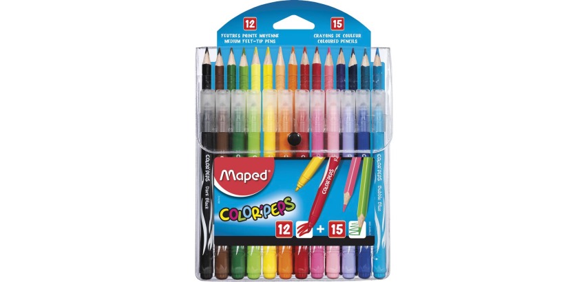 Maped Color'Peps Kombipack 12 Filzstifte + 15 Buntstifte