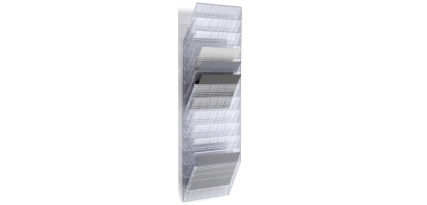 Wall-mounted brochure holder 'FLEXIBOXX 12', A4 landscape