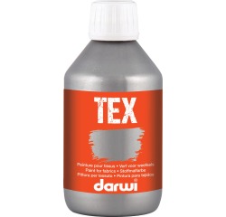 Darwi peinture textile Tex, 250 ml, argent