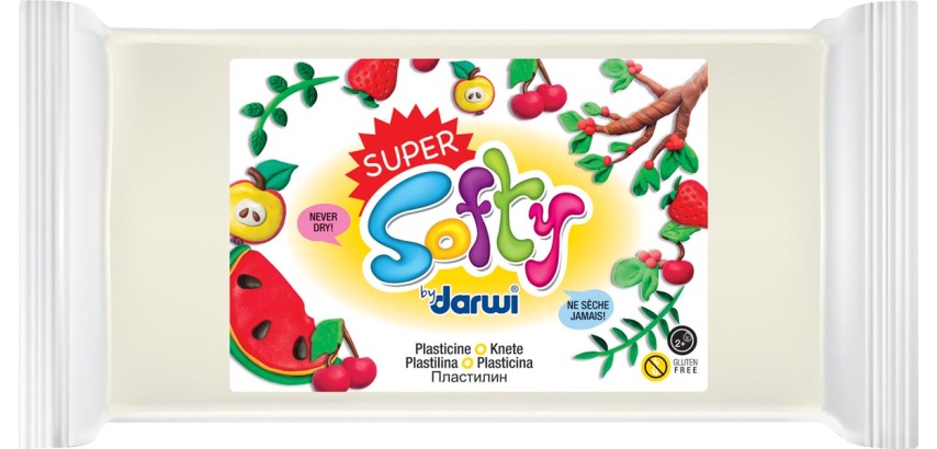 Darwi pâte à modeler Super Softy 350 g, blanc