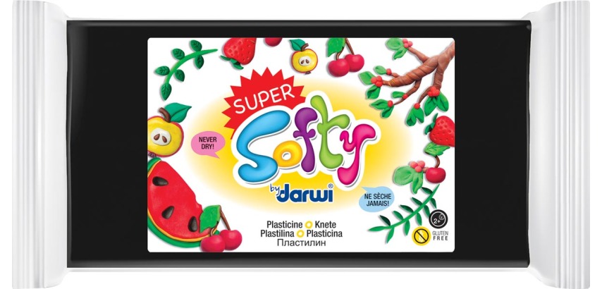 Darwi pâte à modeler Super Softy 350 g, noir