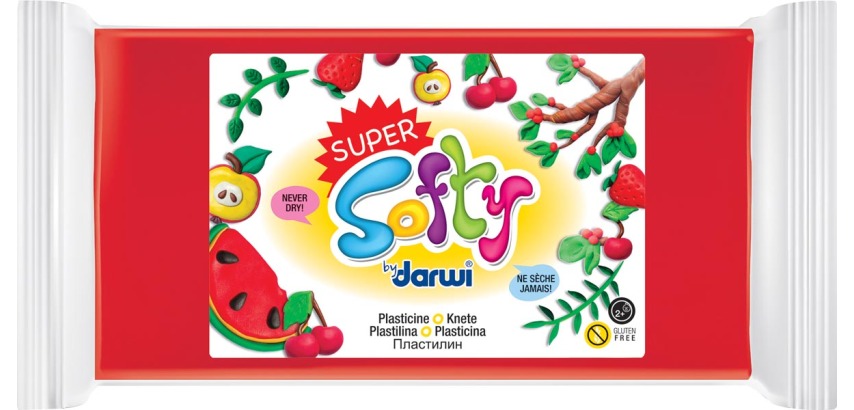 Darwi pâte à modeler Super Softy 350 g, rouge