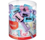 Maped taille-crayon Vivo 1 trou, présentoir de 75 pièces en couleurs pastel assorties