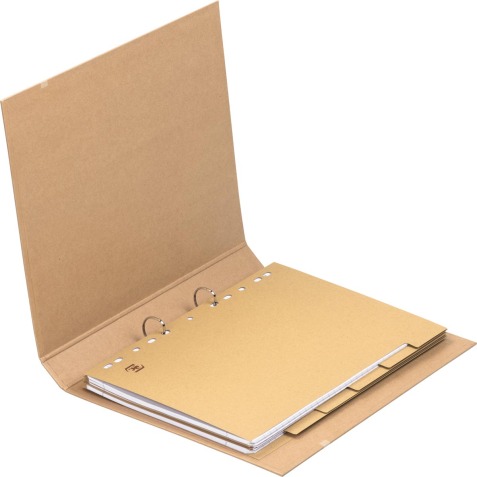 Oxford Touareg classeur à anneaux, en carton, ft A4, 2 D-anneaux, dos de 3,5 cm, beige