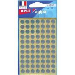 Pastille adhésive Ø 8 mm Apli argent - Pochette de 308