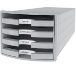 Han blac à tiroirs Impuls, tiroirs ouverts, gris clair