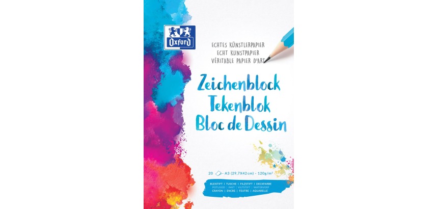 Oxford tekenblok 120 g, A3, 20 vel
