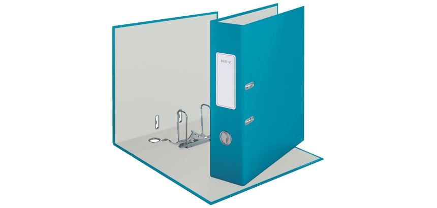 Leitz Cosy lever arch file with smooth and silky surface, 8 cm spine, blue