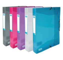 Elba Hawaï boîte de classement ,pour ft A4, dos de 4 cm, en PP, couleurs assorties