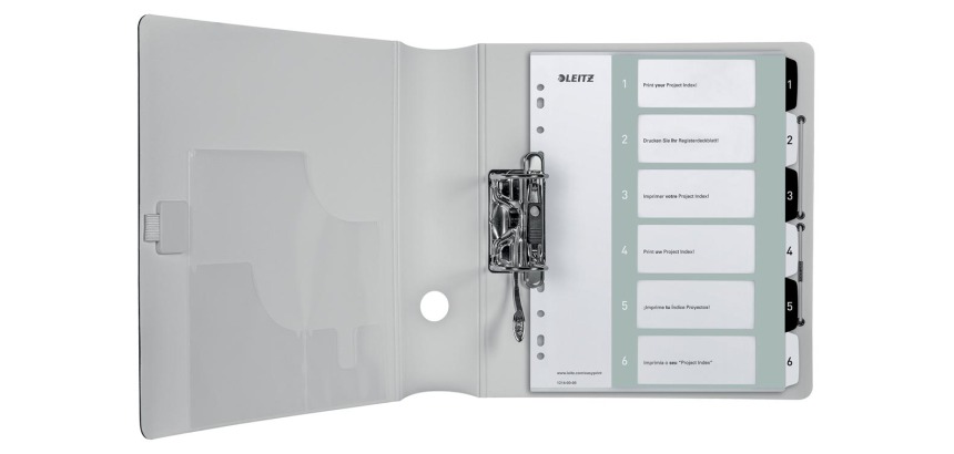 Leitz WOW printbare index, 6 tabs, zwart-wit