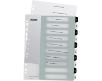 Leitz WOW intercalaires imprimables, 10 onglets, en noir et blanc